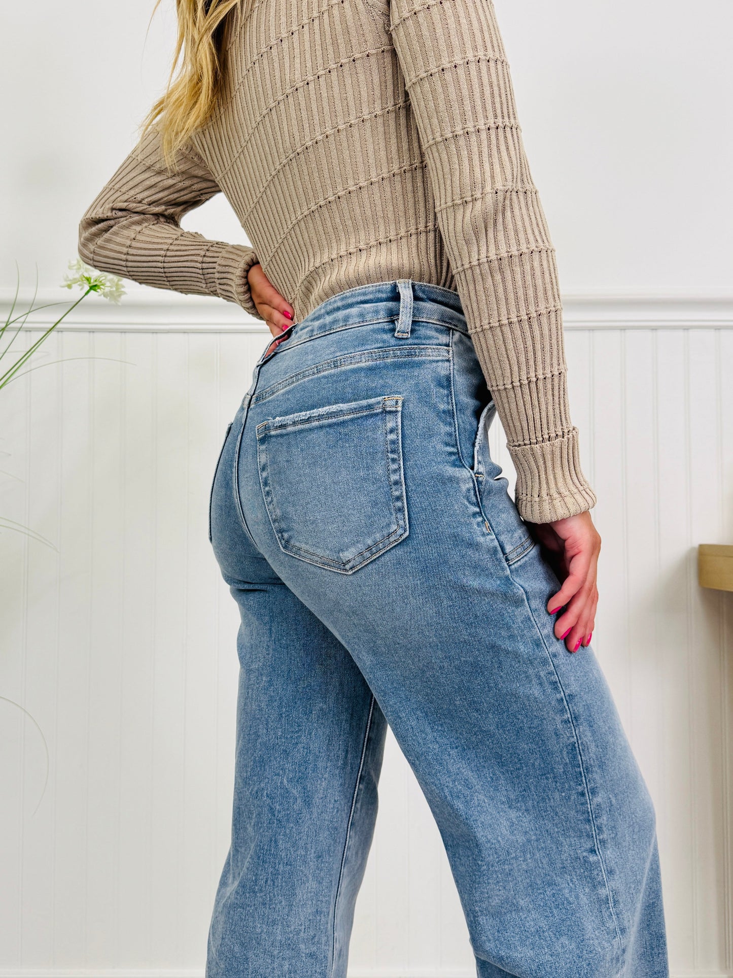 Style Standard Tummy Control Cropped Wide Leg Jeans In Multiple Inseams