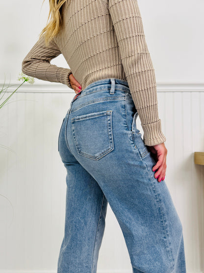 Style Standard Tummy Control Cropped Wide Leg Jeans In Multiple Inseams