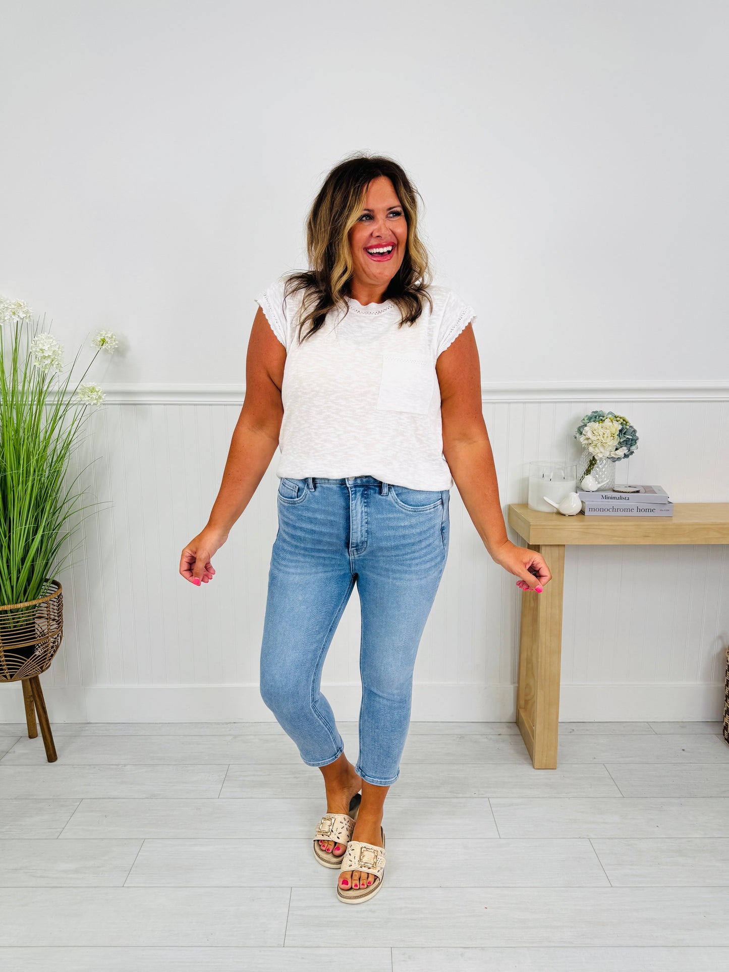 Easy Fit Tummy Control Capri Jeans in Three Inseams