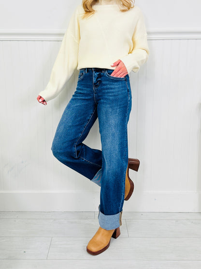 Basic But Better Slim Barrel Tummy Control Jeans