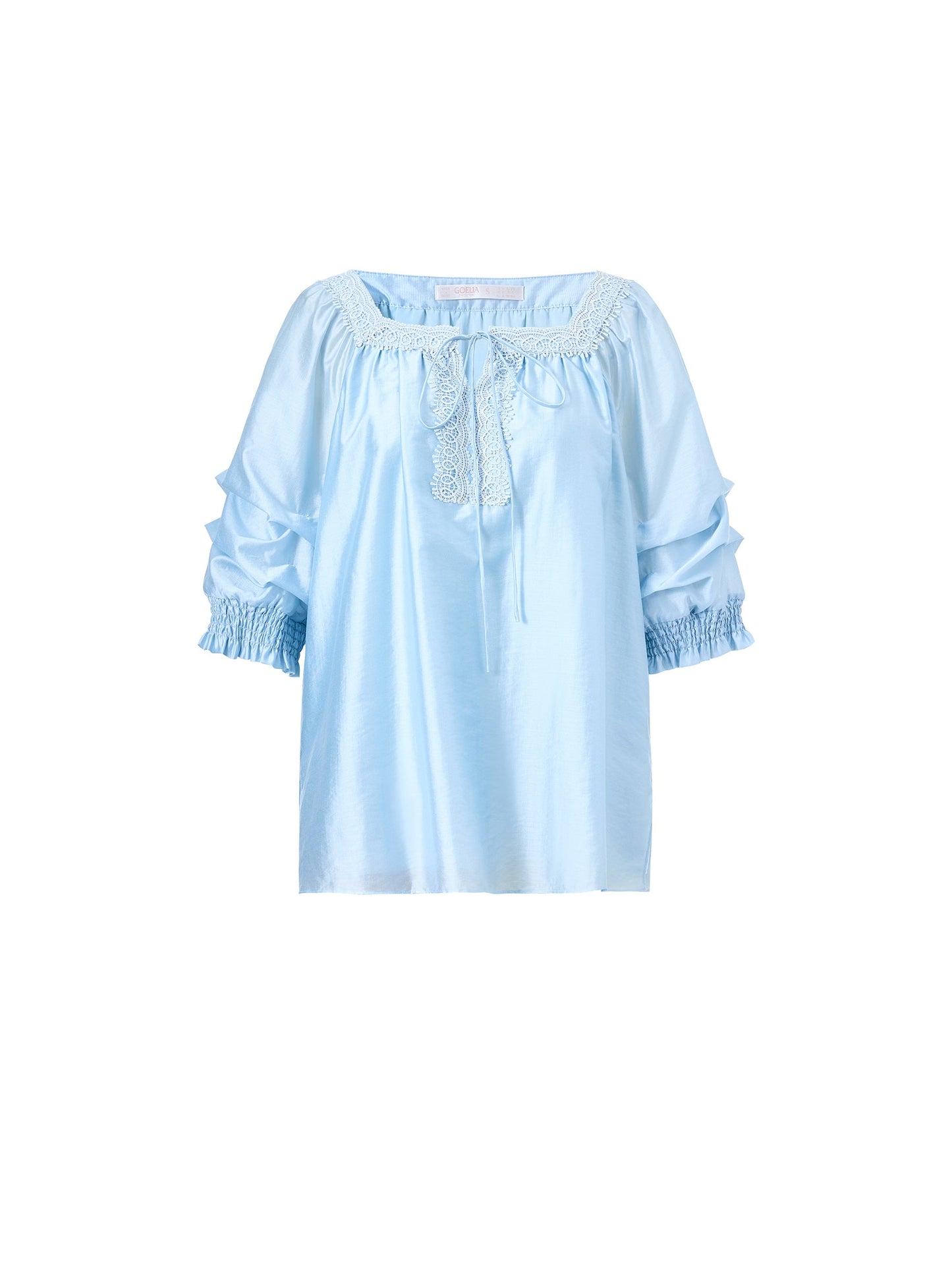 Tencel Blend Embroidered Square Neck Women Blouse