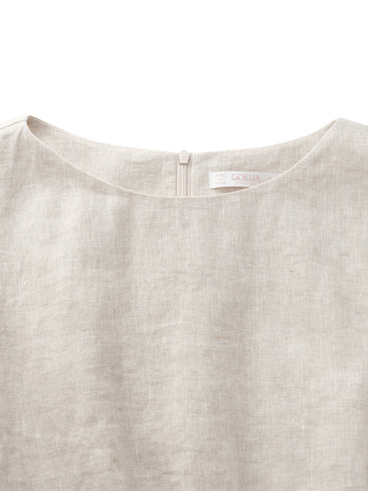 100% Linen Women Bud Sleeve Top
