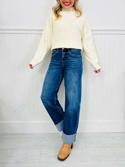 Basic But Better Slim Barrel Tummy Control Jeans