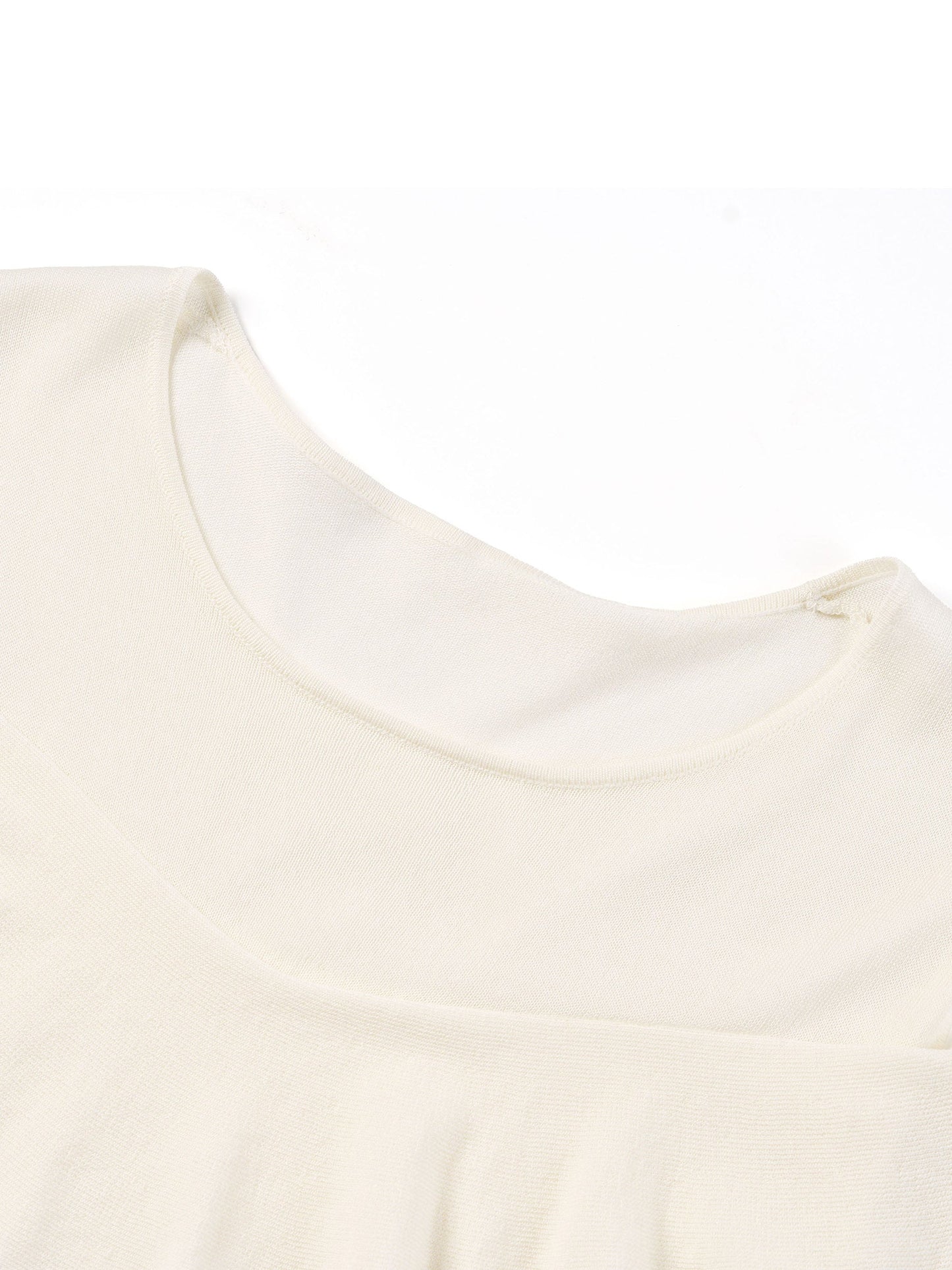 Tencel Blend Ruffle Cold Shoulder Women Knit Top