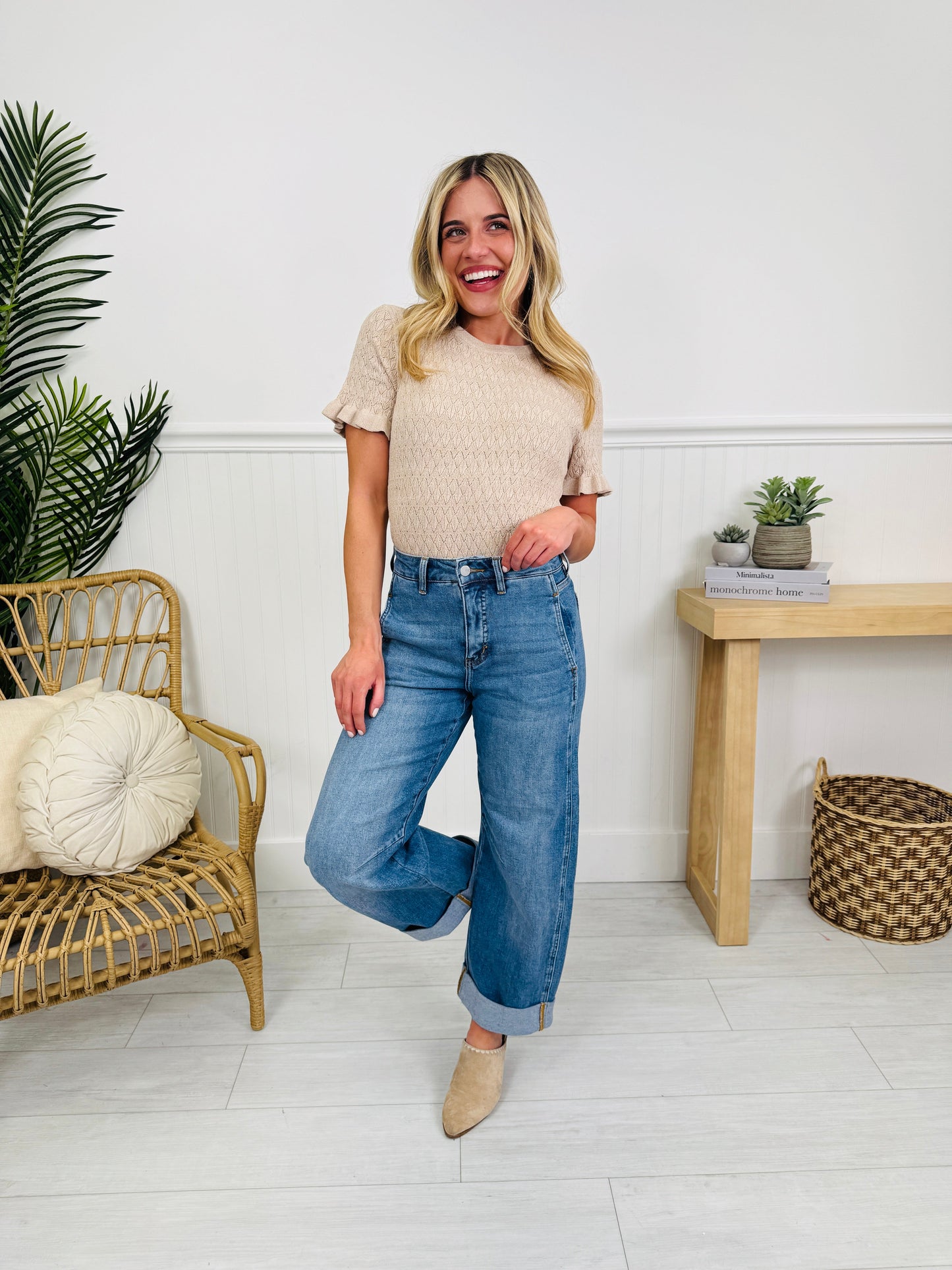 Spring Ready Tummy Control Slim Barrel Jeans