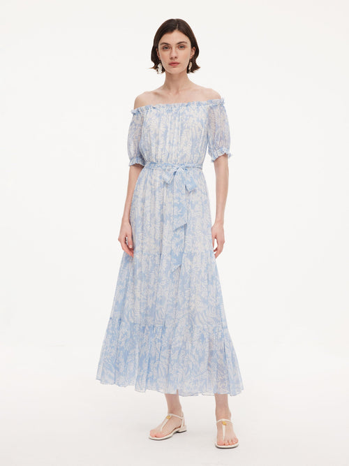 10MM Mulberry Silk Convertible Neck Women Belted Maxi Dress