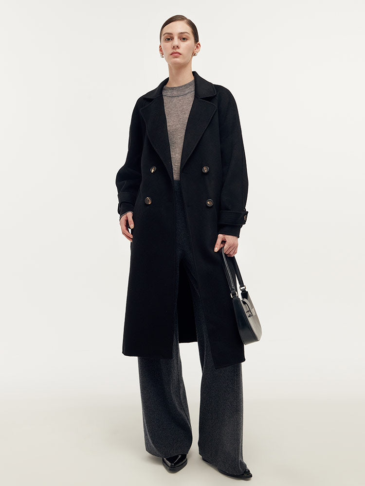 Cashmere And Wool Unisex Wrap Coat