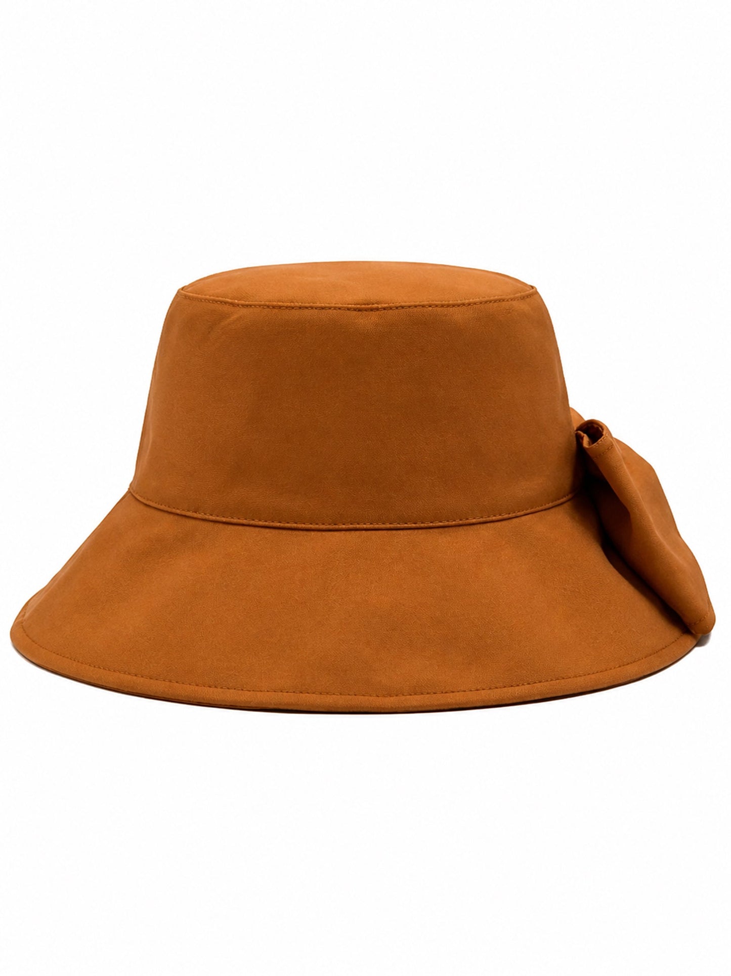 Gold Camel Bowknot Detail Bucket Hat