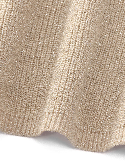 Glittering V-Neck Women Knit Tank Top
