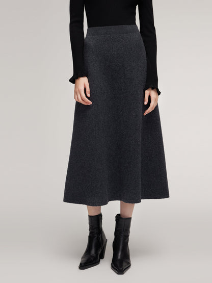 100% Wool A-Line Women Flared Skirt