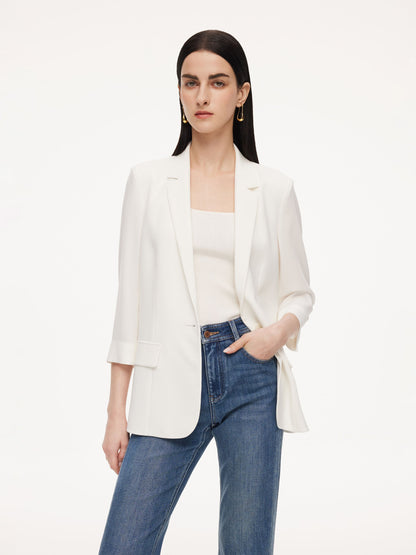 Acetate Blend Slim Fit Women Blazer