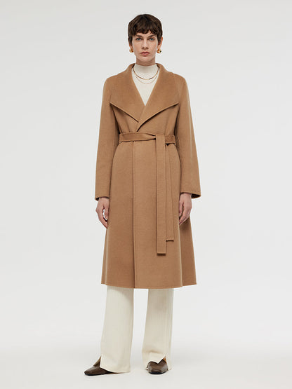 100% Cashmere Lapel Women Overcoat