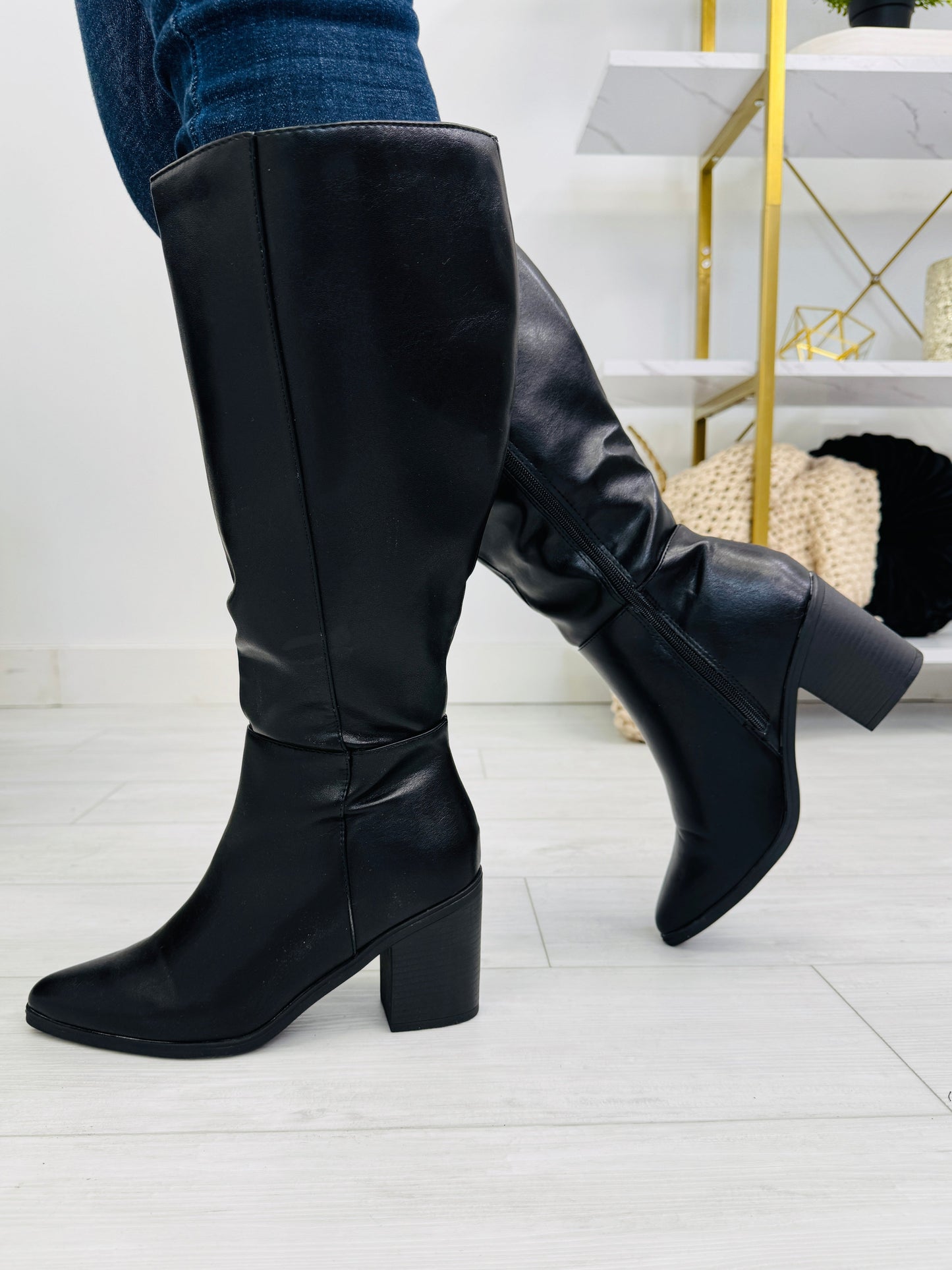 Keep Me Standing Boots in Black