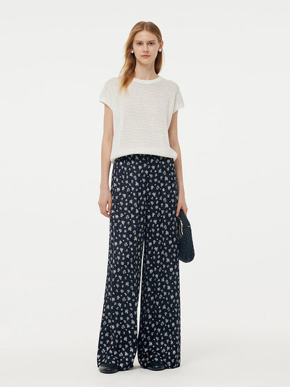 Linen Cotton Sequins Women Open-Knit Top
