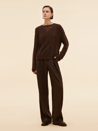 Mohair Wool Blend Sequins Women Sweater
