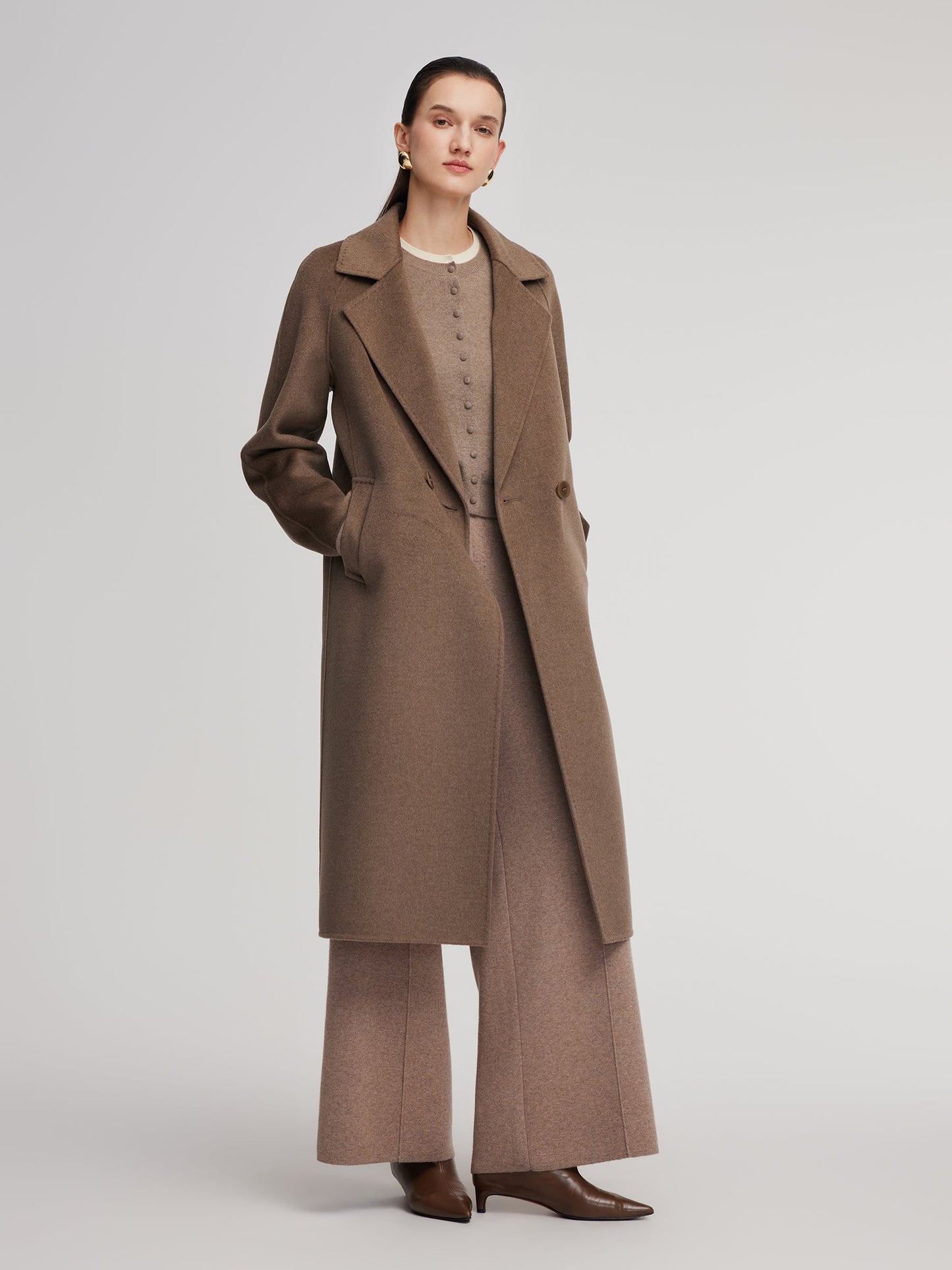 Cashmere Wool Blend H-Line Women Overcoat