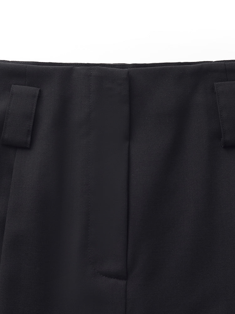 Machine Washable Wool Blend Women Straight Ankle Length Pants