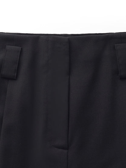 Machine Washable Wool Blend Women Straight Ankle Length Pants