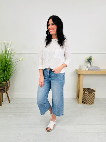 Judy Blue Spring Forward Cropped Wide Leg Jeans