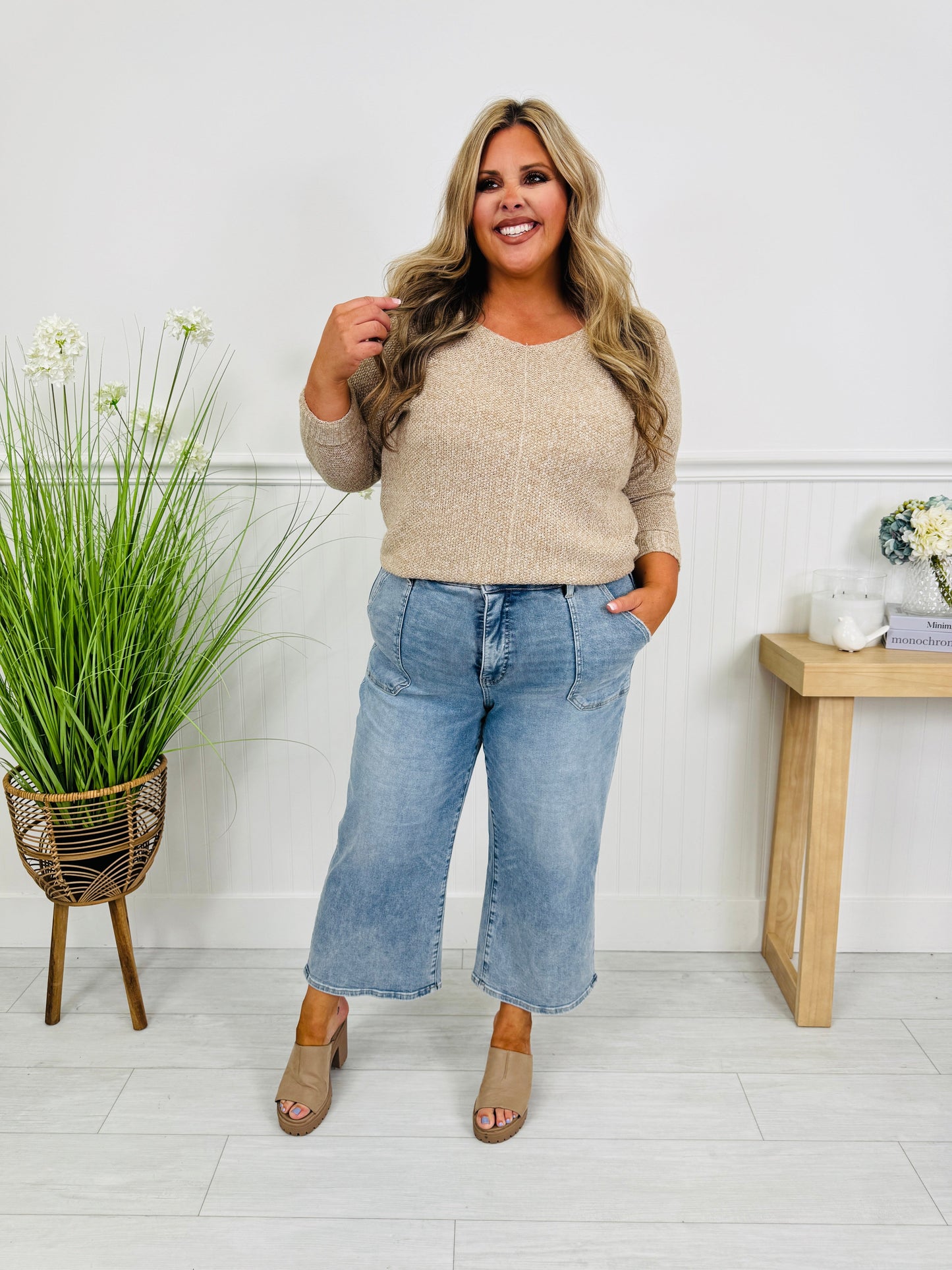 Style Standard Tummy Control Cropped Wide Leg Jeans In Multiple Inseams