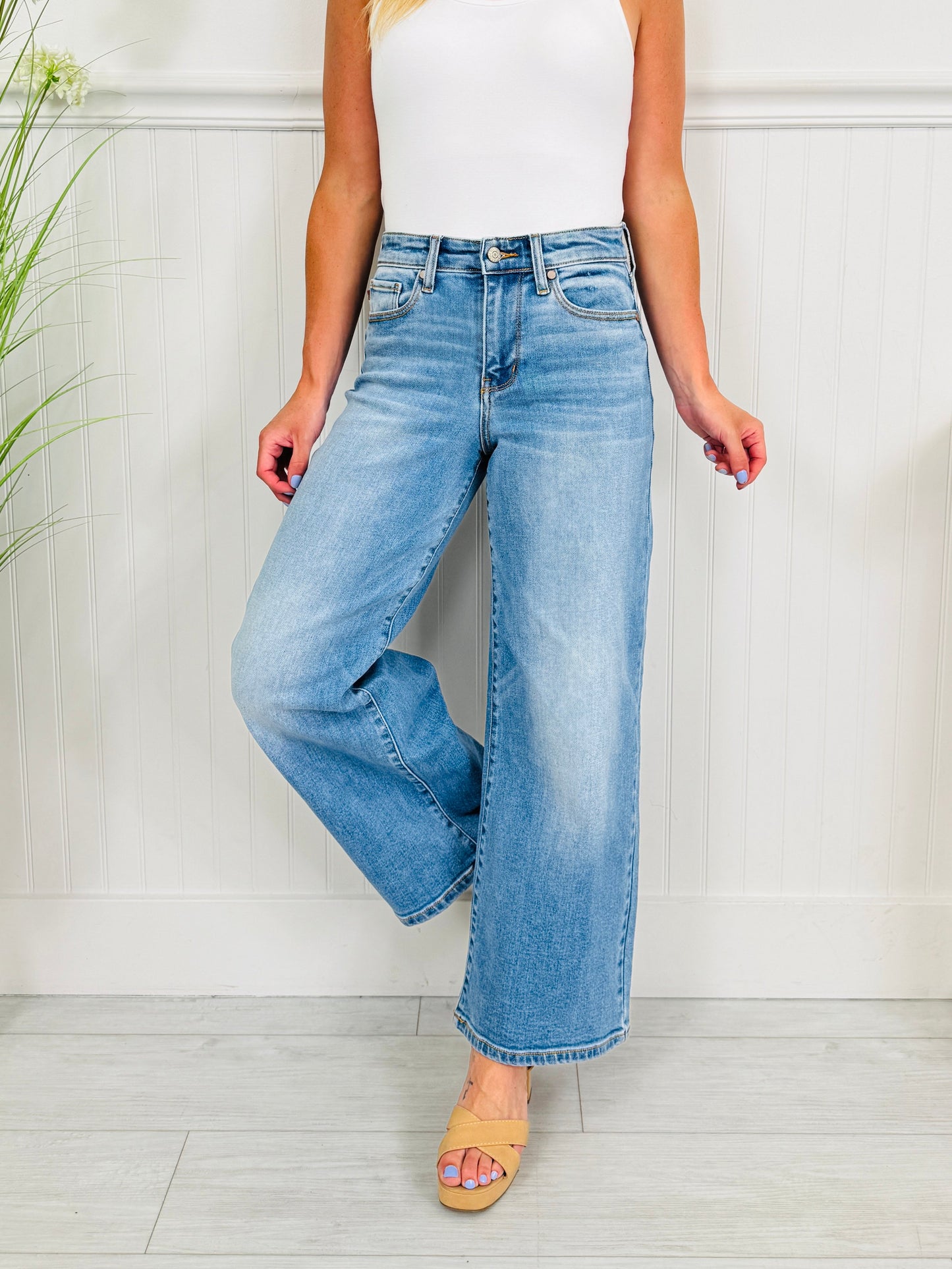 Judy Blue Keep It Simple Ankle Wide Jeans