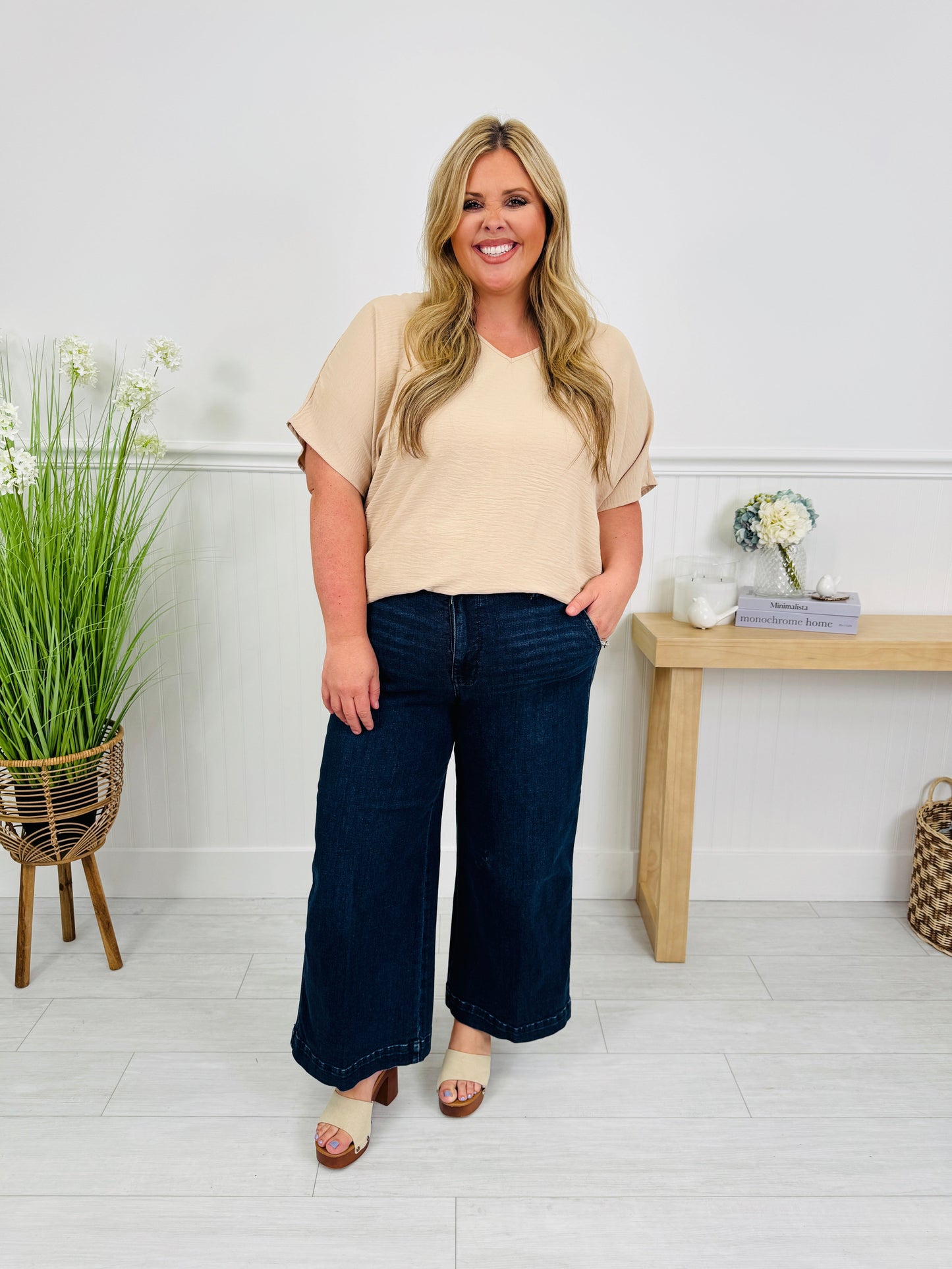 Judy Blue Timeless Touch Trouser Wide Leg Ankle Jeans