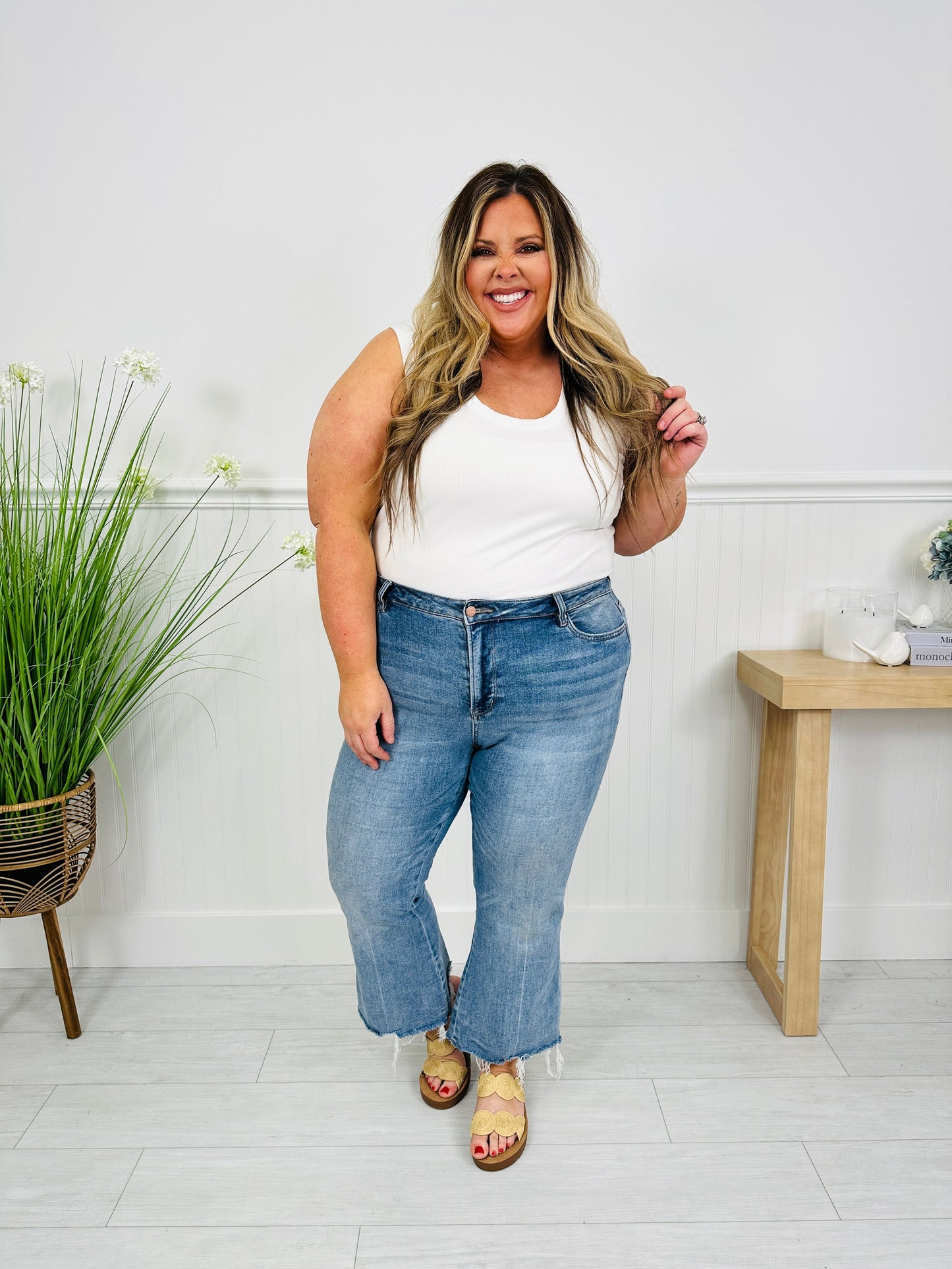 Kick Back And Relax Kick Flare Cropped Jeans