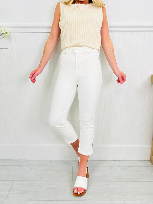 Judy Blue Signs of Spring Tummy Control Capris