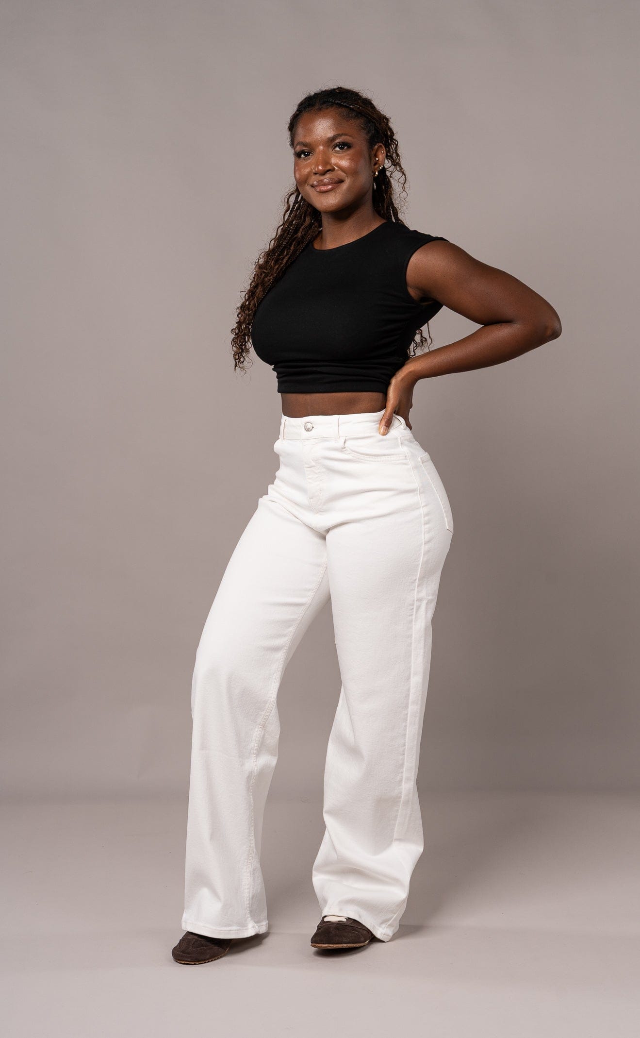 Womens Pastel Baggy Fitjeans - White
