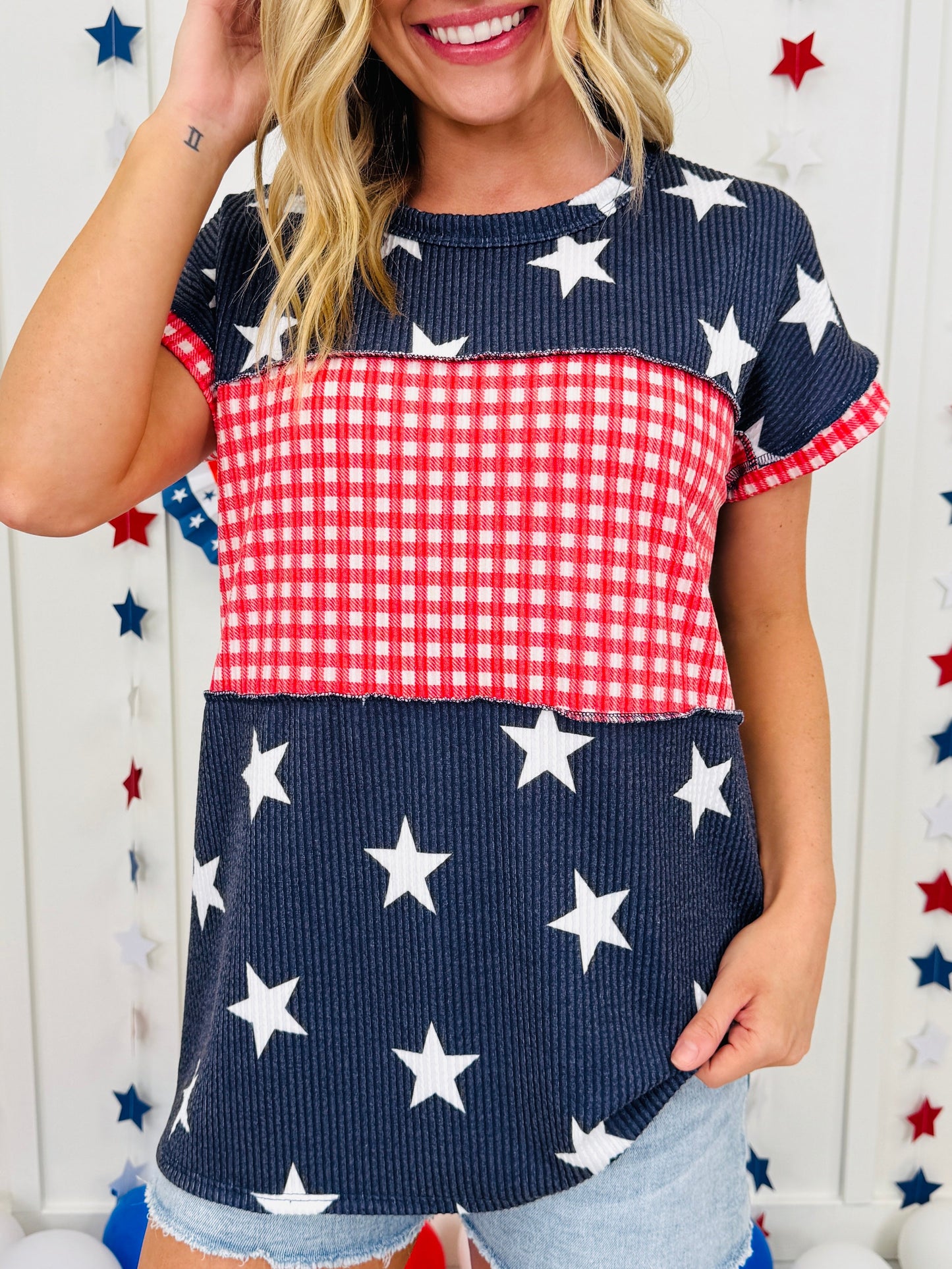 Red, White, and Cute Top in Multiple Colors