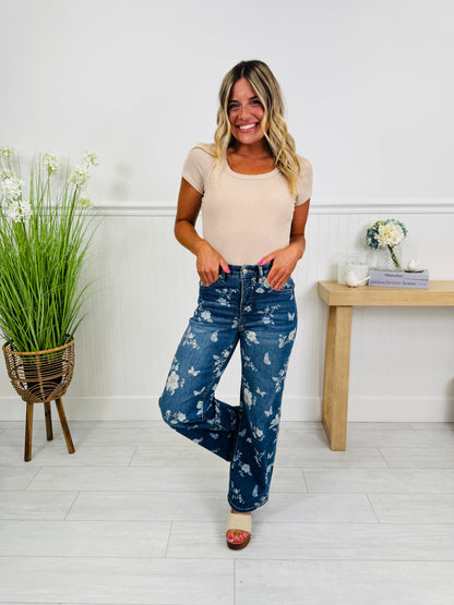 Garden Party Tummy Control Wide Leg Jeans