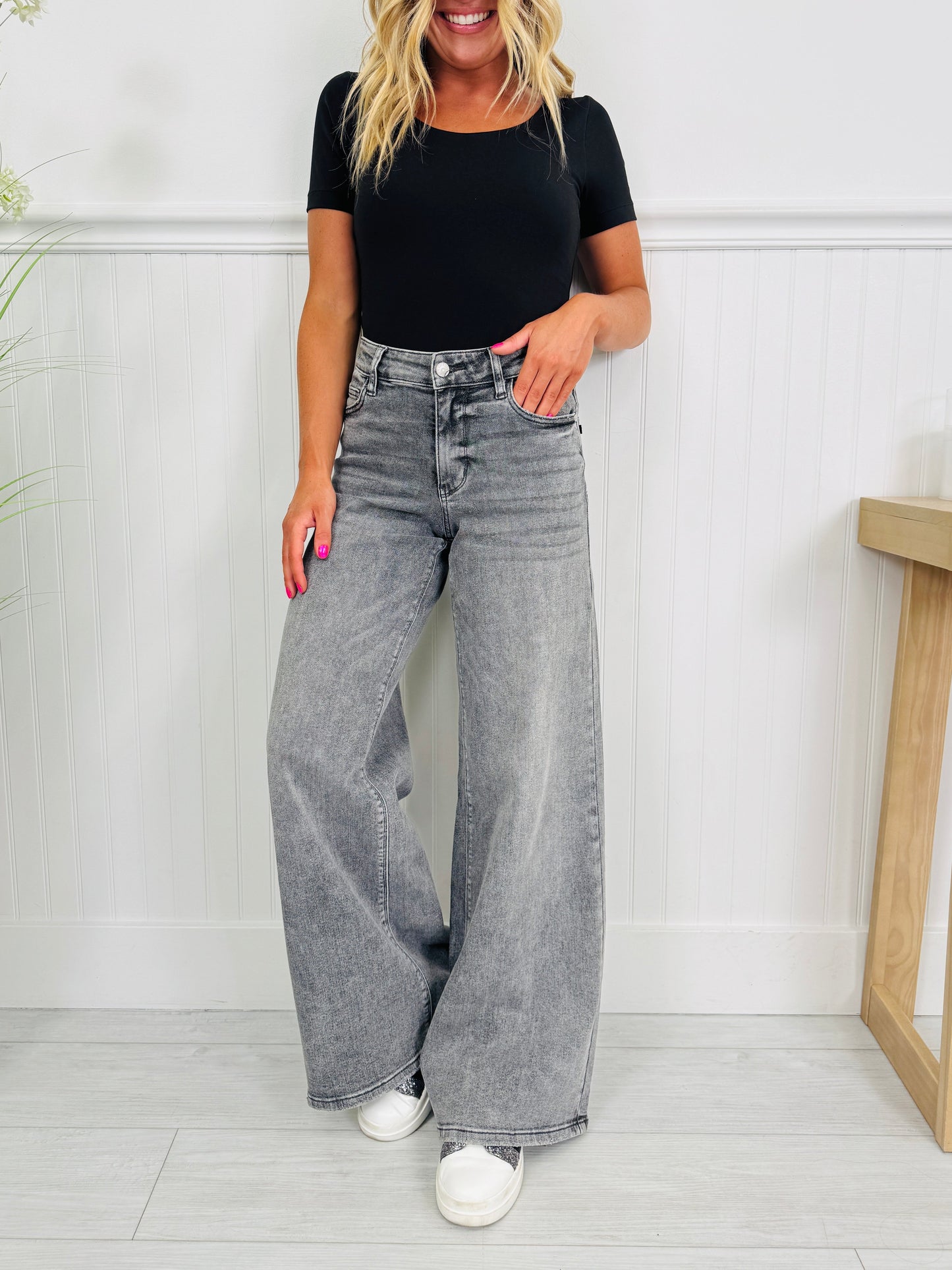 Judy Blue Smoke Show Palazzo Wide Leg Jeans
