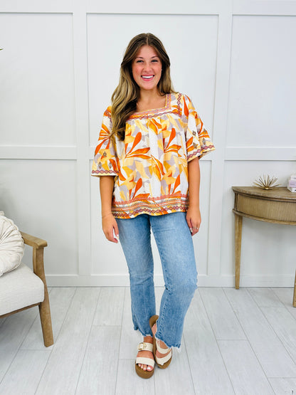 Sweet Magnolia Top In Orange Pepper