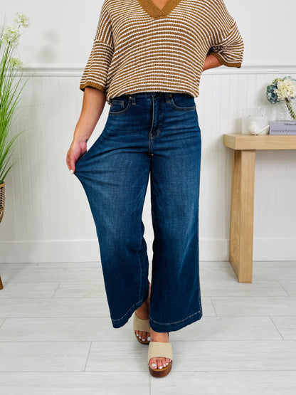 Judy Blue Set The Standard Tummy Control Ankle Wide Jeans
