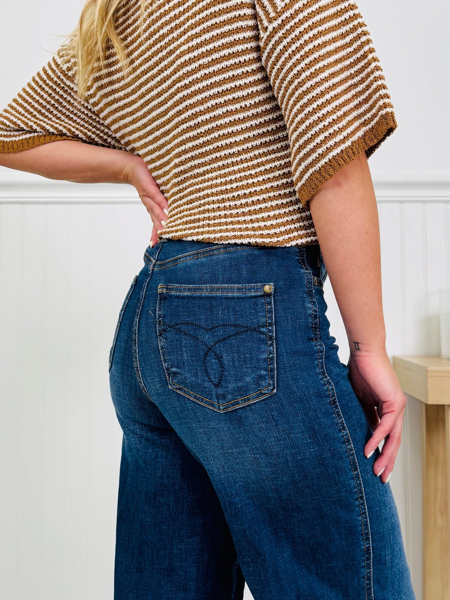 Judy Blue Set The Standard Tummy Control Ankle Wide Jeans