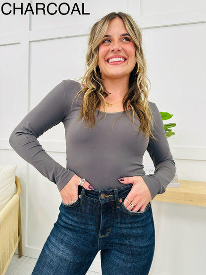 Seamless Reversible V Neck Long Sleeve Shapewear Top in Multiple Colors