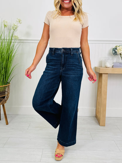 Judy Blue Timeless Touch Trouser Wide Leg Ankle Jeans