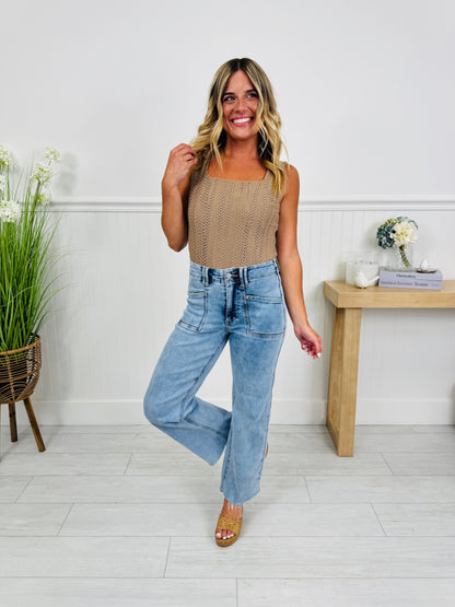 Summer Mood Cropped Wide Leg Jeans