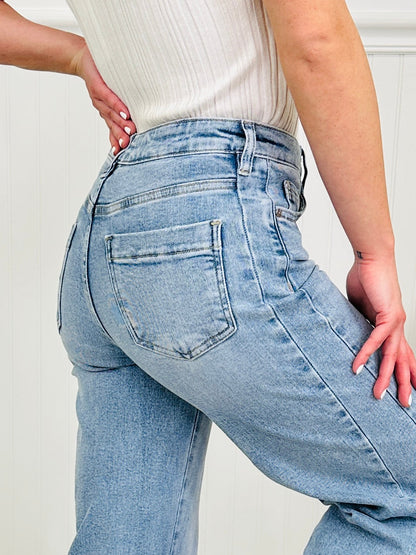 Made To Flatter Tummy Control Wide Leg Cropped Jeans