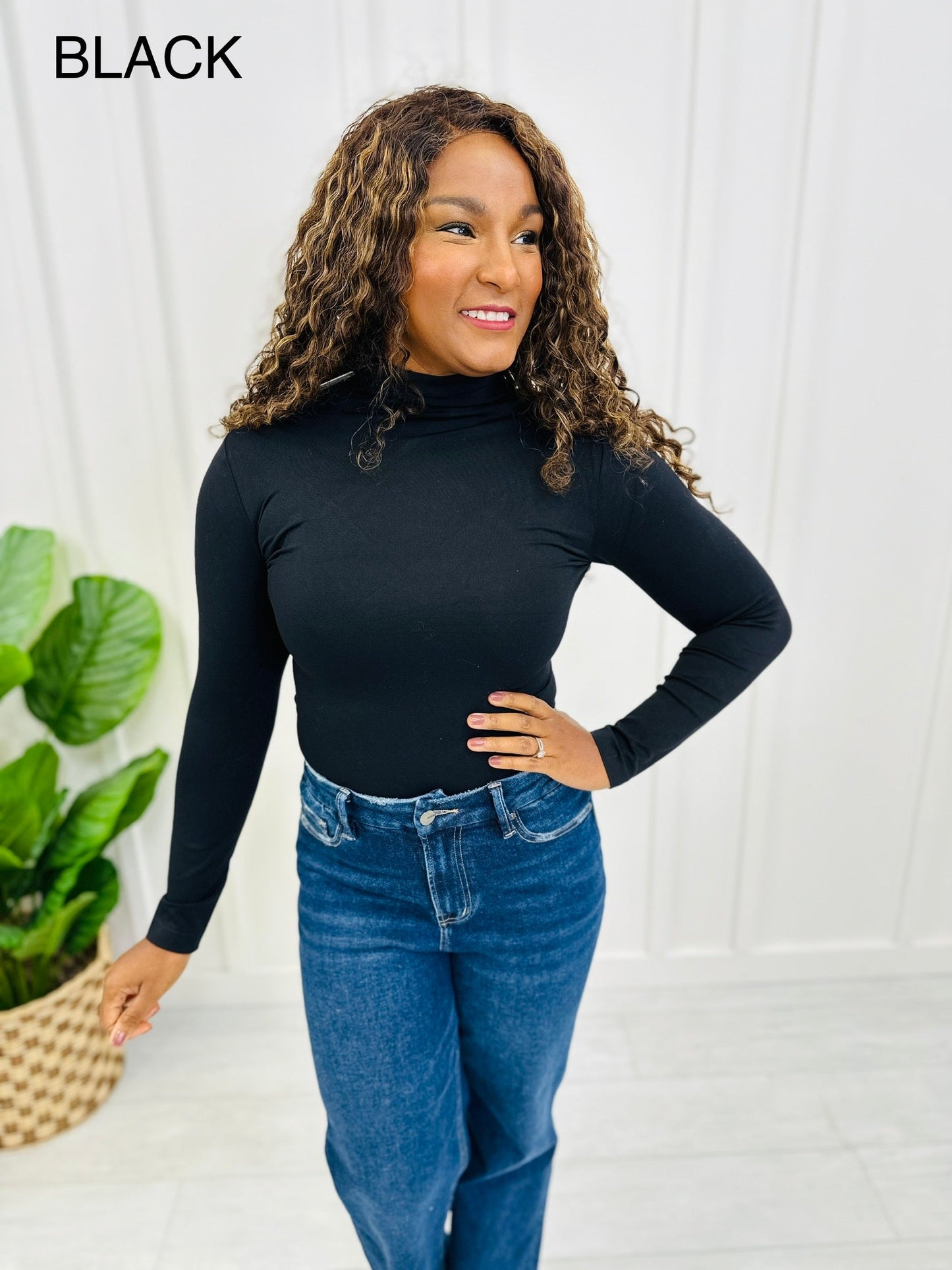 Seamless Mock Neck Long Sleeve Shapewear Top in Multiple Colors