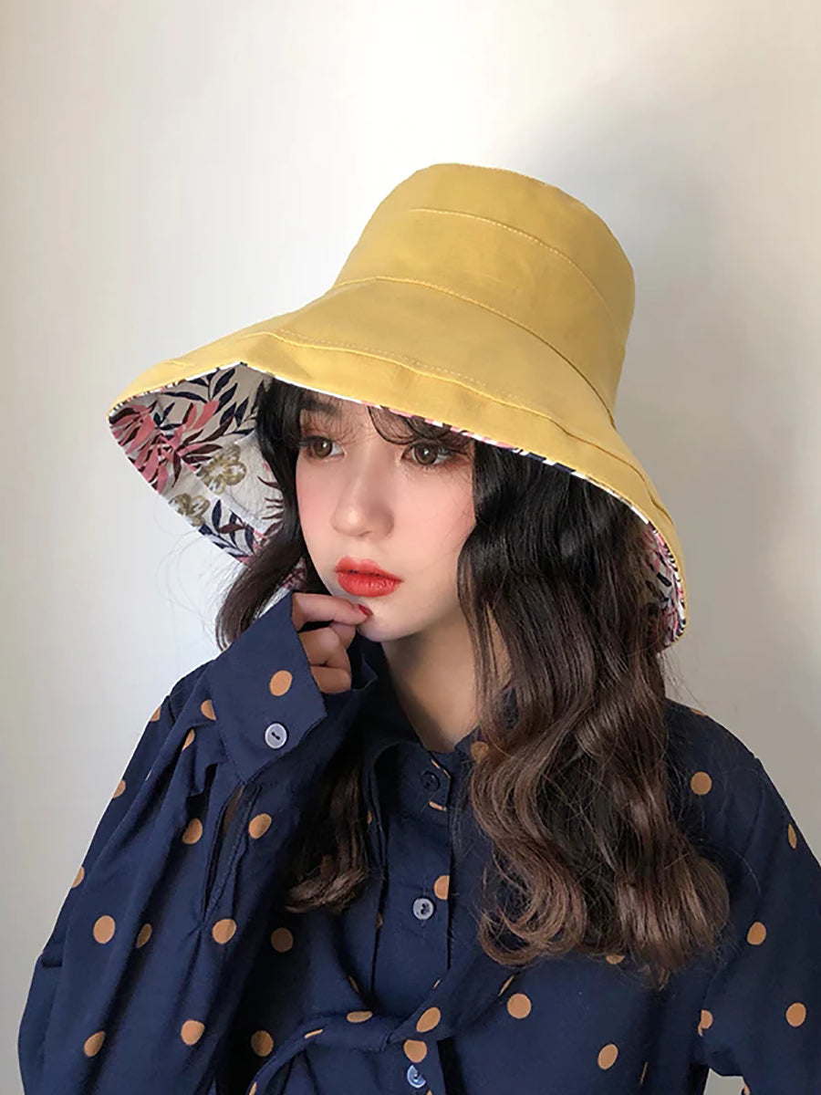 女夏季遮陽帽純色折帽