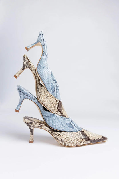 Carine Mule Neutral Snake Leather