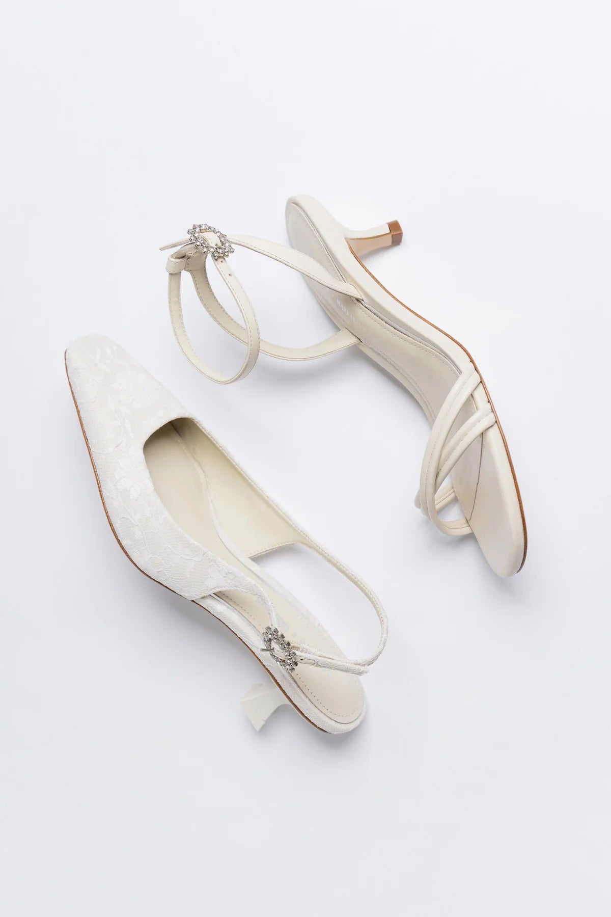 Larroudé x Markarian: Mini Annie Sandal Ivory Leather