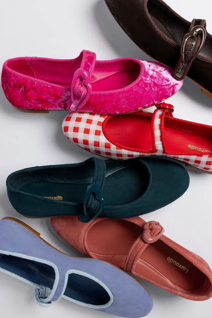 Verona Ballet Flat Pink Velvet