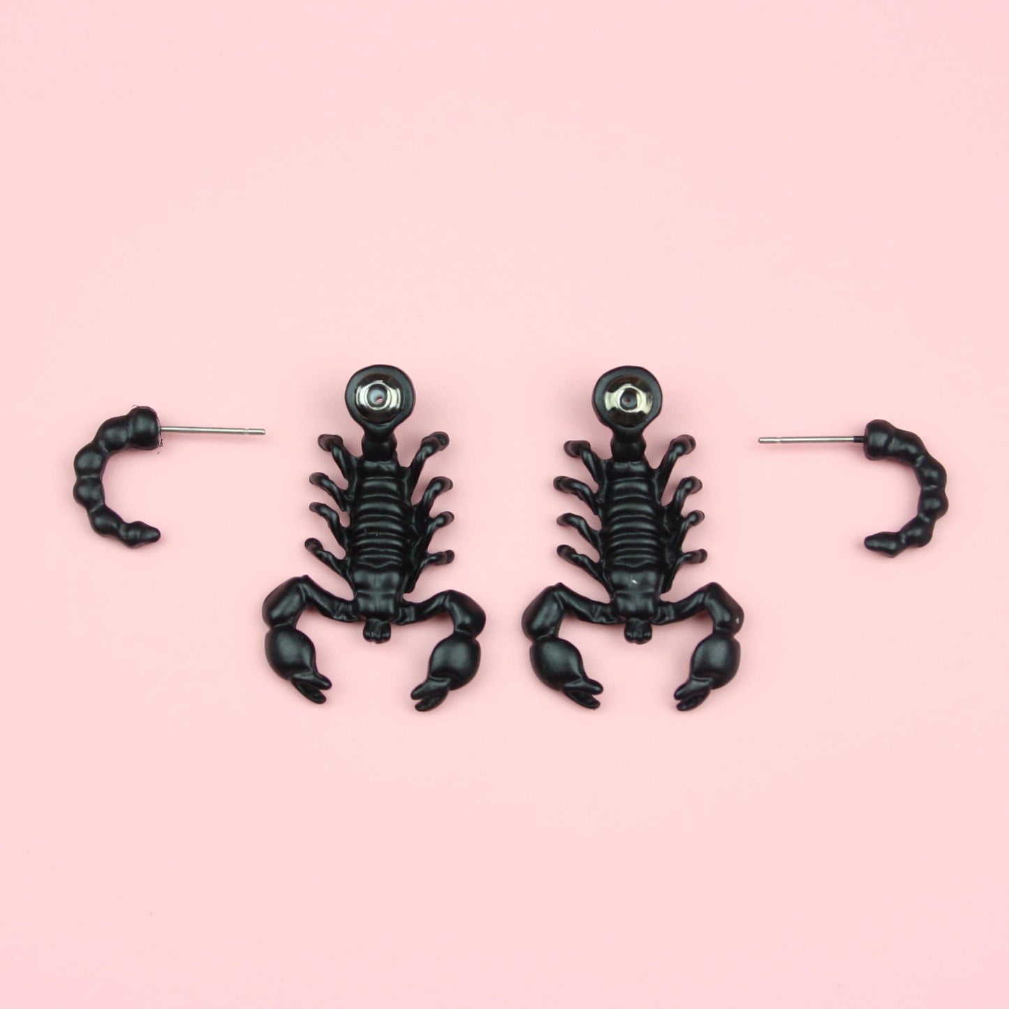 Black Scorpion 2 Piece Stud Earrings