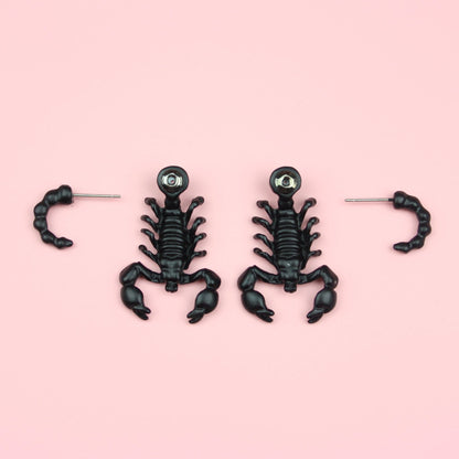Black Scorpion 2 Piece Stud Earrings