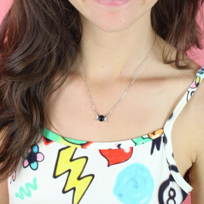 Black Agate Moon Necklace