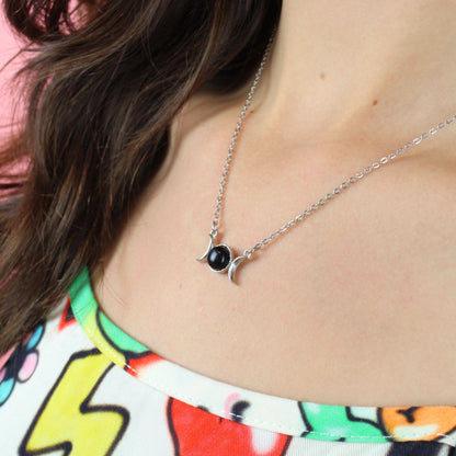 Black Agate Moon Necklace