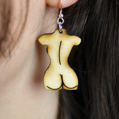 Birch Wood Birthday Suit Earrings