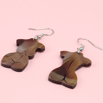 Birthday Suit Earrings- Chestnut
